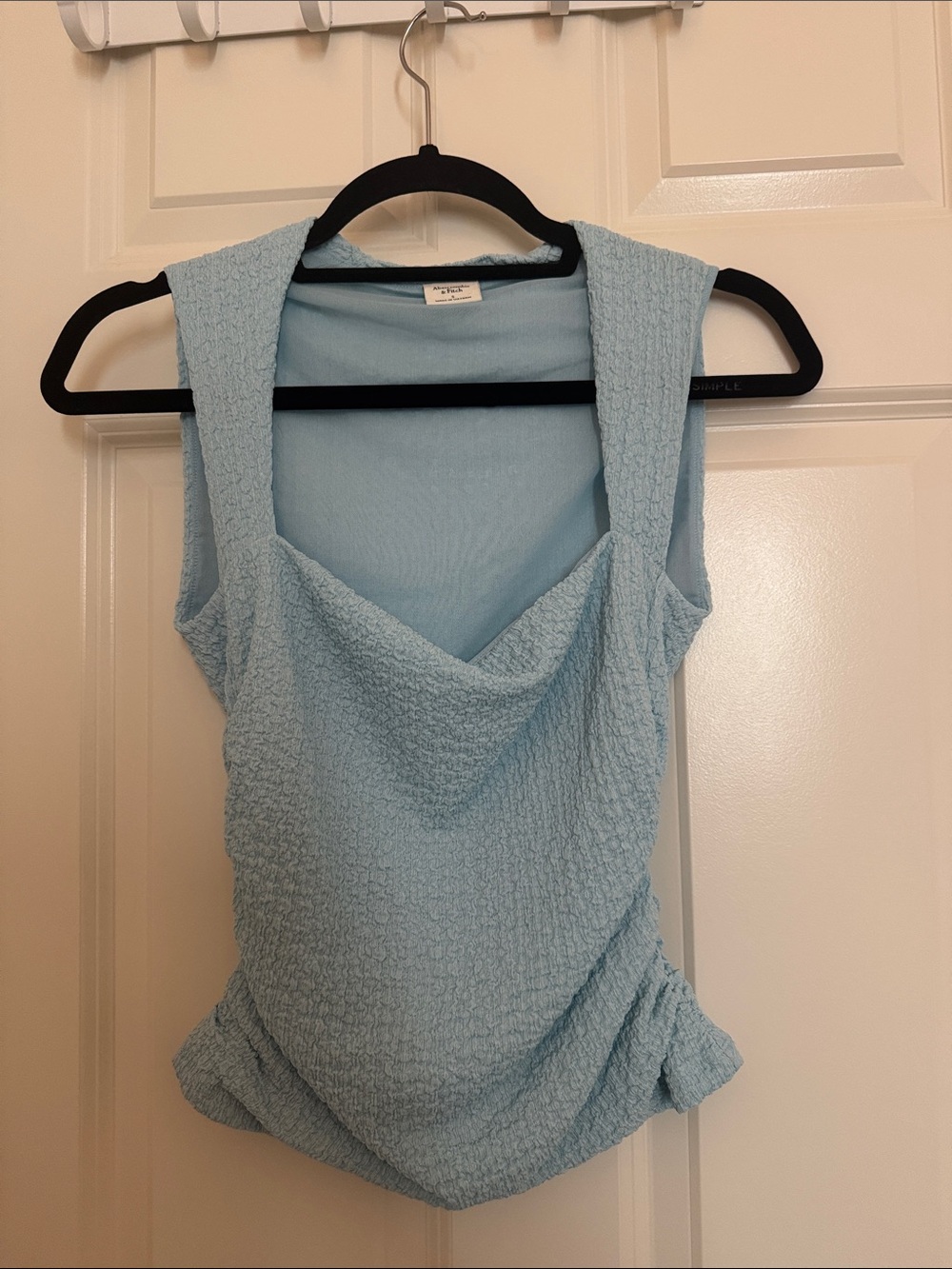 Abercrombie & Fitch Light Blue Textured Cowl Tank